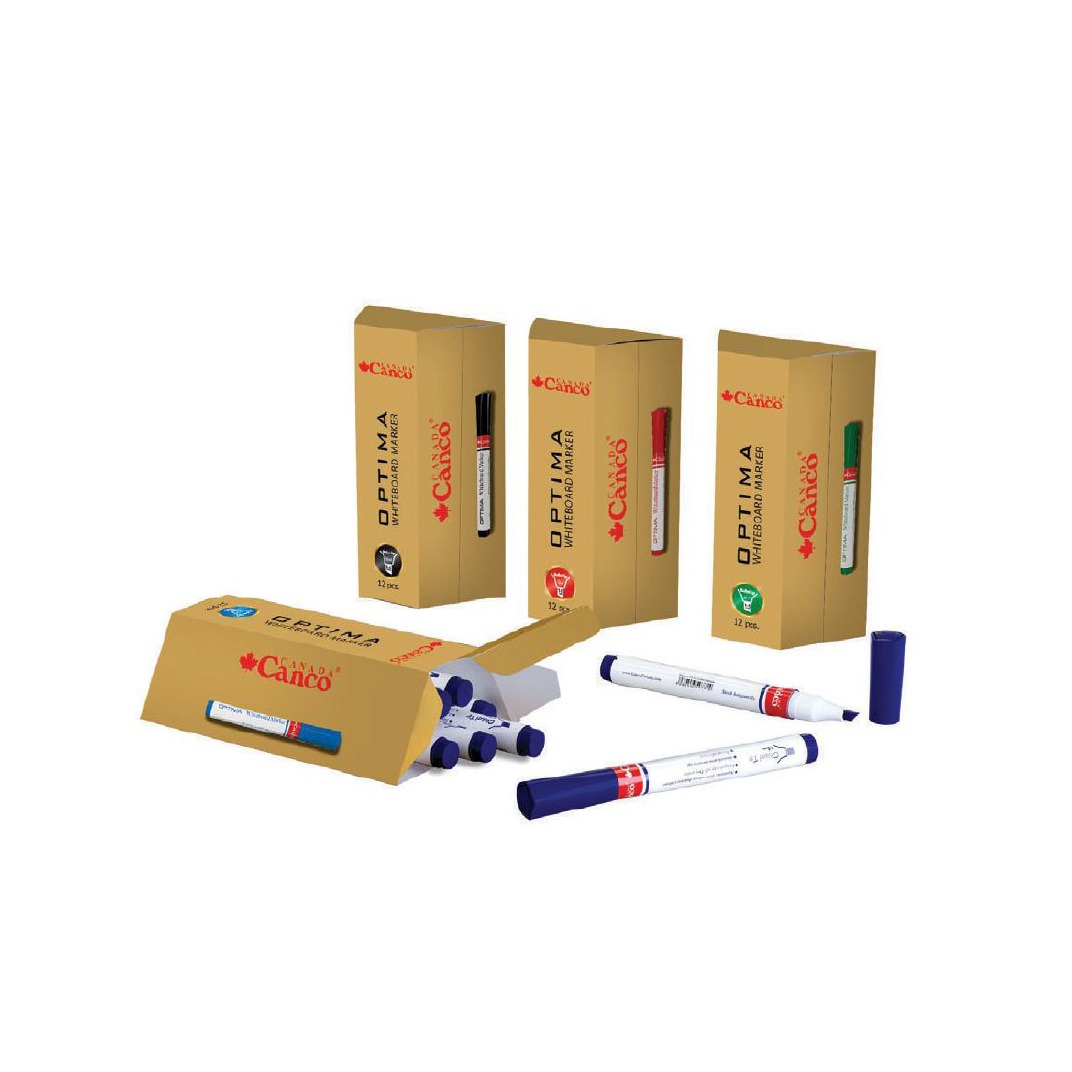 ماژیک وایت بورد اپتیما  کنکونوک تخت و گرد(4رنگ) - بسته 12 عددی
