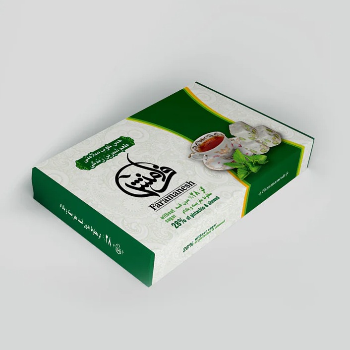 گز ۲۸ درصد مخلوط پسته و بادام بدون قند