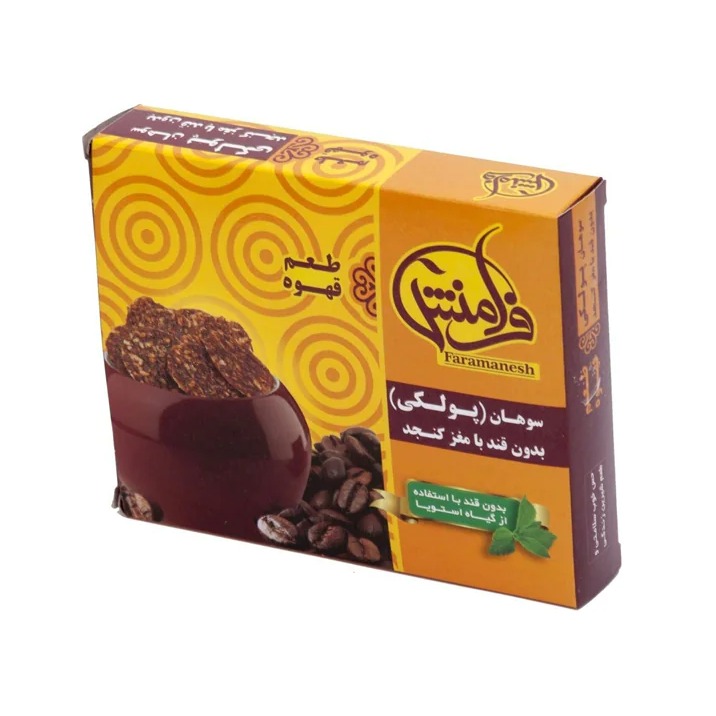 سوهان پولکی فاقد قند و گلوتن با طعم قهوه