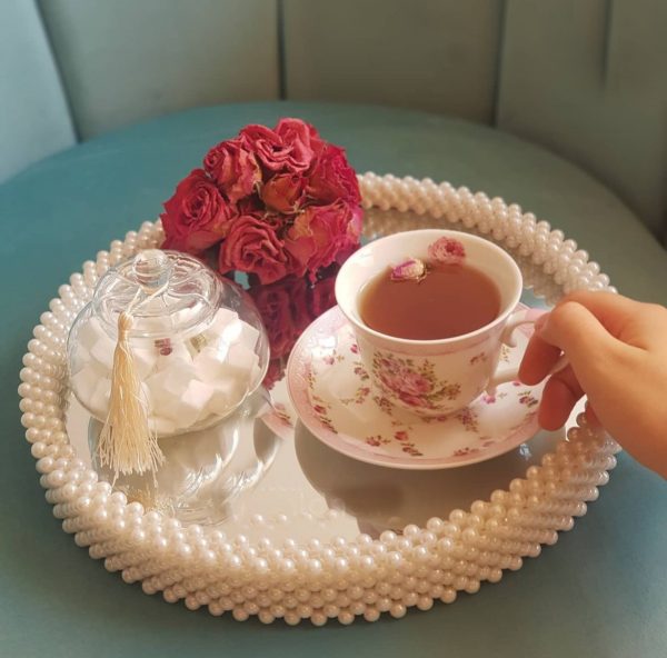 سینی آینه ای مرواریدی 32سانتی - Image 6